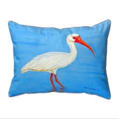 Posing White Ibis Large Corded Indoor/Outdoor Pillow 16x20