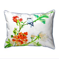 Blue Bird & Flowers Large Indoor/Outdoor Pillow 16x20