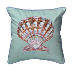 Scallop Shell - Teal Large Indoor/Outdoor Pillow 18x18