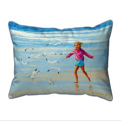 Chasing Gulls Large Indoor/Outdoor Pillow 16x20