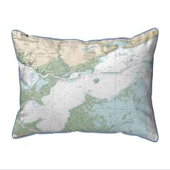Lake Borgne and Approaches, LA Nautical Map Large Corded Indoor/Outdoor Pillow 16x20