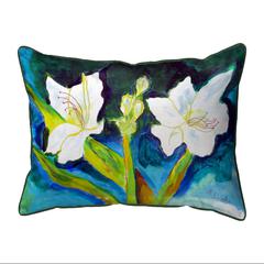 White Lilies Large Indoor/Outdoor Pillow 16x20