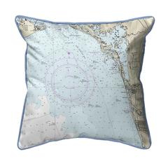 Estero Bay, Bonita Springs, FL Nautical Map Large Corded Indoor/Outdoor Pillow 18x18