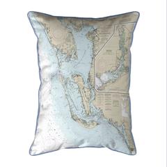 Estero Bay to Lemon Bay, FL Nautical Map Large Corded Indoor/Outdoor Pillow 16x20