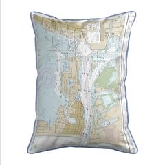 Fort Pierce Harbor, FL Nautical Map Large Corded Indoor/Outdoor Pillow 16x20