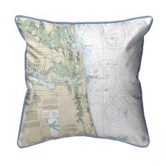 Jacksonville, FL Nautical Map Large Corded Indoor/Outdoor Pillow 18x18