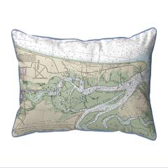 Amelia Island, FL Nautical Map Large Corded Indoor/Outdoor Pillow 16x20