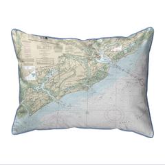 Charleston Harbor and Approaches, SC Nautical Map Large Corded Indoor/Outdoor Pillow 16x20