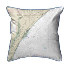 Pawleys Island, SC Nautical Map Large Corded Indoor/Outdoor Pillow 16x20