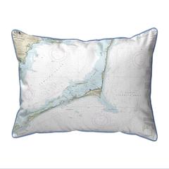 Cape Hatteras, NC Nautical Map Large Corded Indoor/Outdoor Pillow 16x20