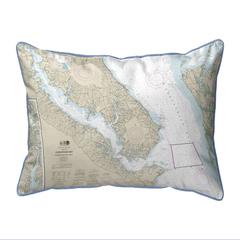 Chesapeake Bay, MD Nautical Map Large Corded Indoor/Outdoor Pillow 16x20