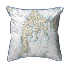 Kent Island, MD Nautical Map Large Corded Indoor/Outdoor Pillow 18x18
