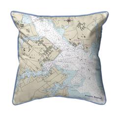 Annapolis - USNA, MD Nautical Map Large Corded Indoor/Outdoor Pillow 18x18