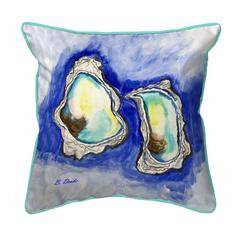 Aqua Oysters Large Indoor/Outdoor Pillow 18x18
