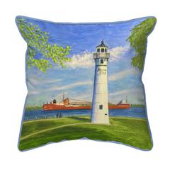 Marine City Lighthouse, MI Large Indoor/Outdoor Pillow 18x18