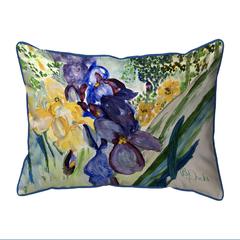 Yellow & Blue Iris Large Indoor/Outdoor Pillow 16x20