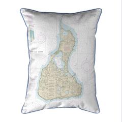 Block Island #2, RI Nautical Map Large Corded Indoor/Outdoor Pillow 16x20