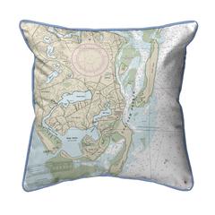Chatham Harbor, MA Nautical Map Large Corded Indoor/Outdoor Pillow 18x18