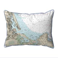 Plum Island Sound, MA Nautical Map Large Corded Indoor/Outdoor Pillow 16x20