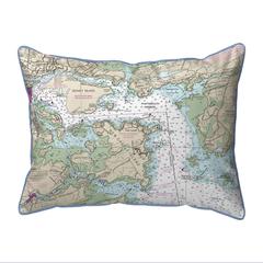 Portsmouth Harbor, NH Nautical Map Large Corded Indoor/Outdoor Pillow 16x20