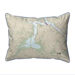 Portsmouth to Dover and Exeter - Great Bay, NH Nautical Map Large Corded Indoor/Outdoor Pillow 16x20