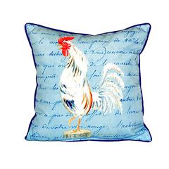 White Rooster Script Large Indoor/Outdoor Pillow 18x18