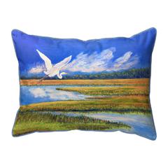 Flying Egret Large Indoor/Outdoor Pillow 16x20