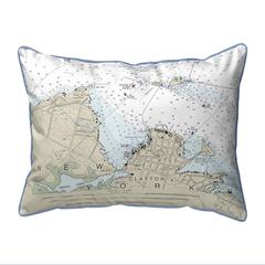 Clayton, NY Nautical Map Large Corded Indoor/Outdoor Pillow 16x20