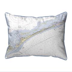 Ocracoke Inlet, NC Nautical Map Large Corded Indoor/Outdoor Pillow 16x20