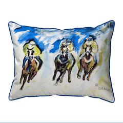 Three Racing Large Indoor/Outdoor Pillow 16x20