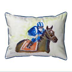 Horse & Jockey Large Indoor/Outdoor Pillow 16x20