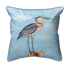 Blue Heron on Stump Large Indoor/Outdoor Pillow 18x18