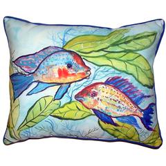 Pair of Fish Large Indoor/Outdoor Pillow 16x20