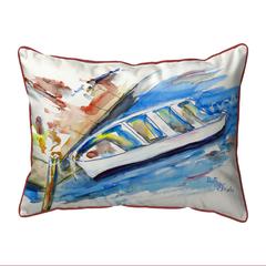 Rowboat at Dock Large Indoor/Outdoor Pillow 16x20