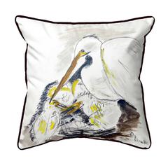 Egret & Chicks Large Indoor/Outdoor Pillow 18x18