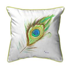 Peacock Feather Large Indoor/Outdoor Pillow 18x18