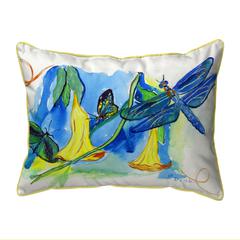 Yellow Bells & DragonFly Large Pillow 16x20