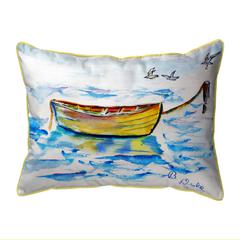 Yellow Row Boat Large Pillow 16x20