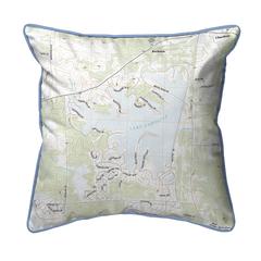 Lake Caroline, MS Nautical Map Large Corded Indoor/Outdoor Pillow 18x18