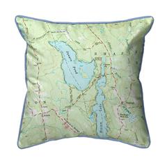 Square Pond, ME Nautical Map Large Corded Indoor/Outdoor Pillow 18x18