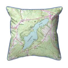 Cobbetts Pond, NH Nautical Map Large Corded Indoor/Outdoor Pillow 18x18