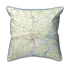 Logan Martin Lake, AL Nautical Map Large Corded Indoor/Outdoor Pillow 18x18