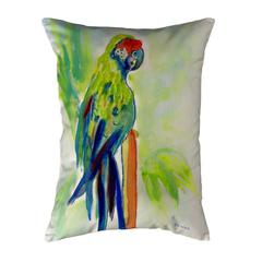 Green Parrot Small No-Cord Pillow 11x14