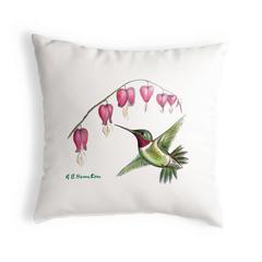 Hummingbird Small No-Cord Pillow 12x12