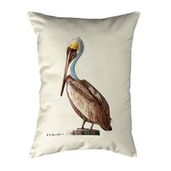 Pelican on Beige Small Noncorded Pillow