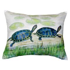 Two Turtles Small No-Cord Pillow 11x14