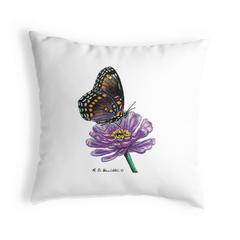 Red Spotted Purple Butterfly Small Noncorded Pillow