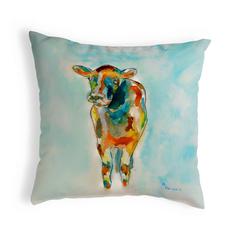Betsy's Cow Small No-Cord Pillow 12x12