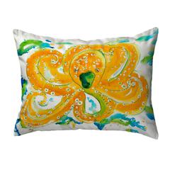 Orange Octopus Small No-Cord Pillow 11x14