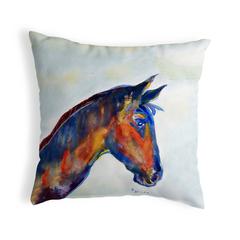 Blue Horse Small No-Cord Pillow 12x12